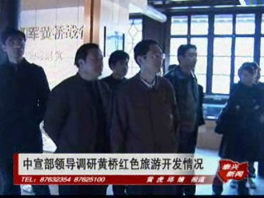 中宣部領導調研黃橋紅色旅游開發情況
