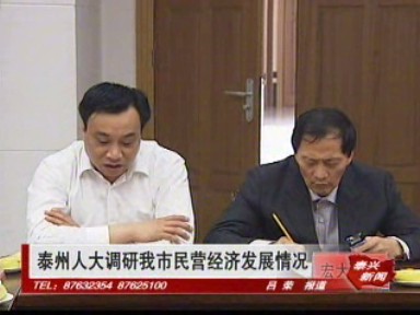 泰州人大調(diào)研我市民營經(jīng)濟(jì)發(fā)展情況